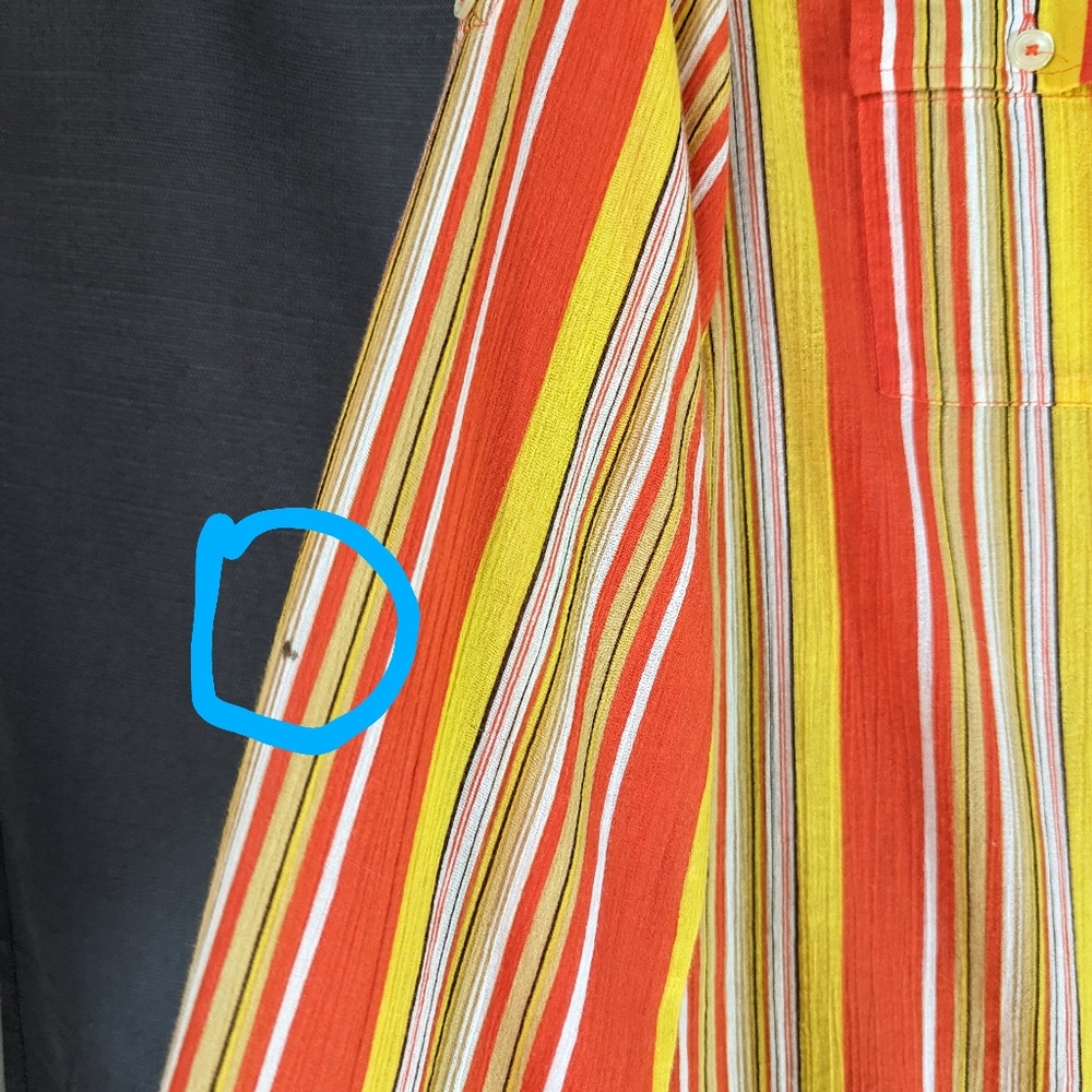 Orange Red Yellow Striped Blouse M Jones New York - Picture 16 of 16